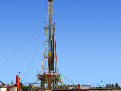 Drilling rig in the Egyptian Nile Delta, Egypt